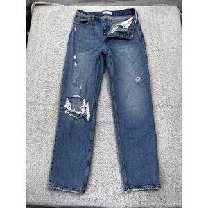 Abercrombie & Fitch Jeans Womens 29/8L The Dad Hi-Rise Distressed Medium Wash